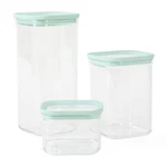 Langstaff Piece 60 Oz 37 17 Square Stackable Container Set W/martha Blue. Fixed Price $39.01.