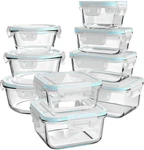 Ailtec Glass Food Storage Containers With Lids, 18 Piece Meal Clear. Fixed Price $57.99.