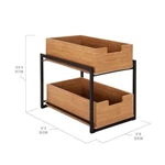 Seville Classics Stackable Bamboo Double Basket Organizer Black BMB17100B. Fixed Price $19.99.
