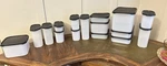 Tupperware Modular Mates Oval Container Set W/black Lids Lot Of 17 (34 Pieces). Fixed Price $125.00.