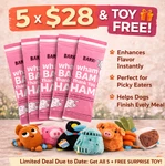 Bark Wham Bam Thank You Dog Food Topper (5 Pack) + Fre Toy Exp: 04/26. Fixed Price $28.00.