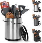 Nigelia Extra Large Kitchen Utensil Holder, 360 Rotating Stainless Steel Cookin. Fixed Price $34.79.