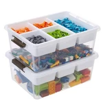 Macopro 17 Qt Plastic Storage Box With Removable Tray, Bins Lids, 2 Pack.... Fixed Price $69.80.