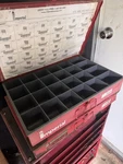 Imperial Red Steel Sliding Racks, Drawers, 15" X 20-1/4" 12-1/2". Fixed Price $110.00.