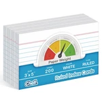 Chell Index Cards 3X5 Inch Heavyweight, Ruled 200-COUNT, White. Fixed Price $11.62.