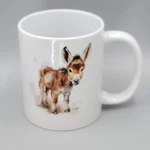 Cute Donkey Coffee Mug Artsy Ceramic White Tea Cup. Fixed Price $14.00.