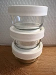 3 New Anchor Hocking True Seal Glass Storage Set 1 Cup Size White Lid. Fixed Price $35.00.