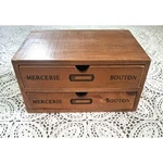 2-DRAWER Small Vintage Style Wooden Storage Organizer For Accessories Rustic. Fixed Price $29.99.
