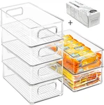 Stackable Refrigerator Organizer Bins, 6 Pack Clear Kitchen Container. Fixed Price $54.40.