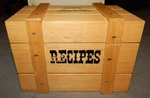 Vintage Wood Crate Recipe Box & 3 Packs Of Cards - New (#1). Fixed Price $10.99.