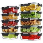 Homberking 10 Pack Borosilicate Glass Meal Prep Containers With Locking Lids,.... Fixed Price $42.54.