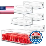 Primebox 6 Pack Clear Plastic Organizing Container With Integraged Handles For. Fixed Price $59.14.