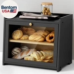 Black Bread Box For Kitchen Countertop, Large Storage Container Homema. Fixed Price $57.61.