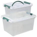 Clear Storage Latch Box/bin, 2-PACK Plastic Organizing Container With Handle .... Fixed Price $35.06.