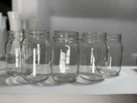 Set Of 5 Clear Glass Unmarked Jars Kitchen Canisters Storage Containers. Fixed Price $10.00.