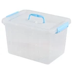 Utiao 12 Quart Plastic Bin Handles Clear Latching Storage Pack. Fixed Price $38.49.