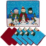 Snowman Friends 7-PIECE Kitchen Dishcloth Set With Drying Mat. Fixed Price $16.99.
