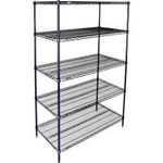 5 Shelf Nexelon Blue Wire Shelving Unit Starter 24""W 18""D 86""H. Fixed Price $253.72.