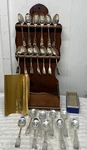 Vintage Thirteen Original Colonies Bicentennial Silver Spoon Set Rack 1776 Excl. Fixed Price $75.00.