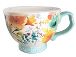 Pioneer Woman Ceramic Willow 27OZ Jumbo Coffee Tea Cup Mug Soup Bowl With Lid. Fixed Price $18.99.