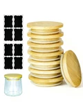 Teresry 8 Pack Oui Yogurt Jar Lids With Labels, Food-grade Bamboo Black. Fixed Price $13.14.