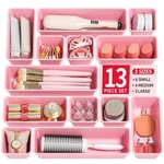 Canfanni 13 Pack Plastic Drawer Organizers Set, Sizes Desk Organizer.... Fixed Price $15.44.