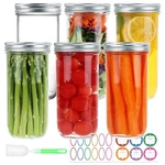 Carblin Wide Mouth Mason Jars 24 Oz, 6 Pack 720ML Glass Canning Transparent. Fixed Price $31.18.