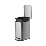 Silver 2.6 Gal Stainless Step Trash Can, Soft Close Lid For Home Office. Fixed Price $29.69.