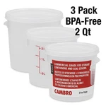 "cambro 2 Qt Round Food Storage Containers W/ Lids 3PK Bpa-free Durable". Fixed Price $36.57.