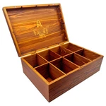 Hand-carved Acacia Wooden Tea Organizer Storage , 8 Compartments Multi-use Te.... Fixed Price $27.75.