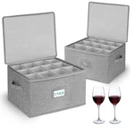 Cirhy Wine Glass Storage Box Hard Shell, 10 Tall Stemware Containers .... Fixed Price $61.13.