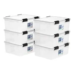 Iris Usa Weatherpro 31 Qt Storage Bins 6 Pack Model 585430. Fixed Price $209.99.