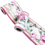Tooldeco Elegant White Purple Rattan Floral Wallpaper Border Peel And Stick W.... Fixed Price $19.42.