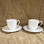 Mikasa Italian Countryside Stoneware White Four-piece Cup & Saucer Set. Fixed Price $6.00.