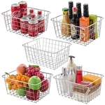 Junchu Cherry Wire Storage Basket 5-PACK Pantry, Kitchen, Laundry, Bathroom. Fixed Price $41.32.