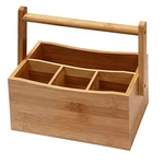Ybm Home Bamboo Flatware Utensil Caddy With Napkin Holder Handle, Wood Pi.... Fixed Price $27.85.