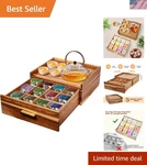 Tea Storage Organizer Box With 12 Compartments For Bags Kitchen Decor. Fixed Price $80.42.