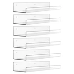 Upsimples 6 Pack Acrylic Shelves For Wall Storage, 15" X 4 Floating Books. Fixed Price $27.51.