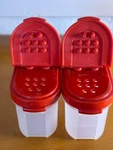 Tupperware Red Modular Mates Spice Shakers 1843-31,1843-17 Set Of Two. Fixed Price $10.39.