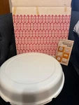 1982 Tupperware Divided Serving Tray Dip Bowl & Lid Set Almond #1665 Box Nos. Fixed Price $24.49.
