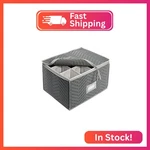 Richards Homewares Micro Fiber Deluxe Twelve Section Stemware Chest-grey (7093). Fixed Price $24.49.