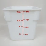 Winco PESC-8 White Square Food Storage Container Quarts *"no Lid*" New. Fixed Price $14.99.