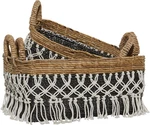 Deco 79 Bohemian Banana Leaf Storage Basket, Set Of 23", 22", 18"W, Black. Fixed Price $102.91.