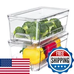 Brippo Pull Out Fridge Organizer Drawer, Stackable Refrigerator Storage Bins Wit. Fixed Price $43.09.
