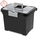 Sterilite Portable File Box Letter-size, Black, With Handle & Lid Storage. Fixed Price $16.30.