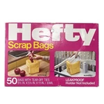 Vintage Hefty Scrap Bags 50 Count With Tear-off Ties Nos Discontinued 1984. Fixed Price $20.00.