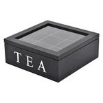 Wood Storage Box Teabag Storing 9 Compartment Hinged Glass Lid Organizer. Fixed Price $20.08.