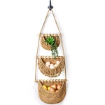 Lawei 3 Tier Hanging Fruit Basket, Wall Vegetable Baskets Cotto.... Fixed Price $33.62.