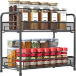 Spice Rack Organizer For Countertop, 2-TIER Foldable Metal Rust-proof Standing. Fixed Price $34.97.