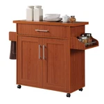 Hodedah Kitchen Island With Spice Rack, Towel & Drawer, Cherry. Fixed Price $124.96.